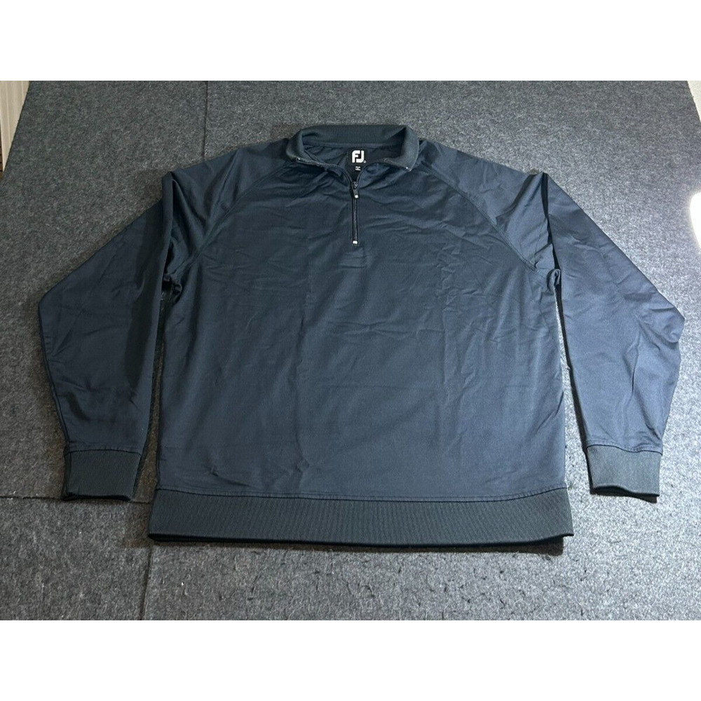 Footjoy FJ Men's Large Performance Golf Pullover 1/4 Zip Black Long Sleeve‎